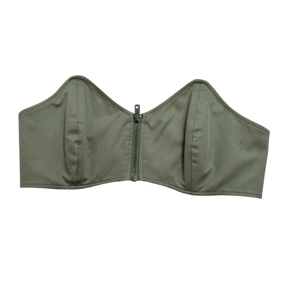 Tibi Eco Poplin Bralette in Sage - Picture 1 of 6